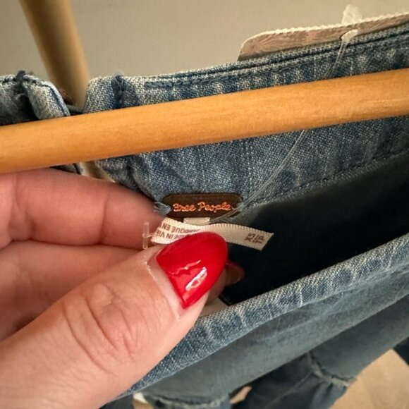 Free People “Get Obsessed” Denim Babydoll Mini Dress – Size XS – BNWT - Picture 7 of 10